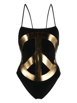Moschino graphic-print one-piece swimsuit - Black