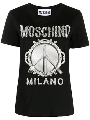 Moschino graphic-print organic-cotton T-shirt - Black
