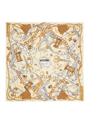 Moschino graphic-print silk scarf - Neutrals
