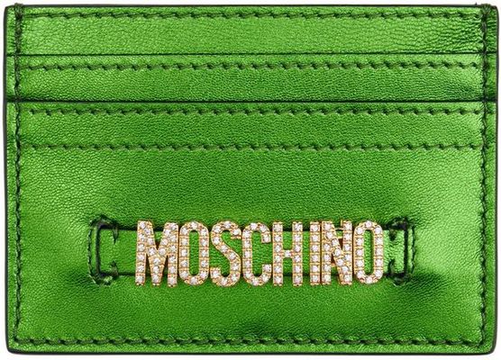 Moschino Green Metallic Card Holder
