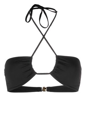 Moschino halterneck bikini top - Black