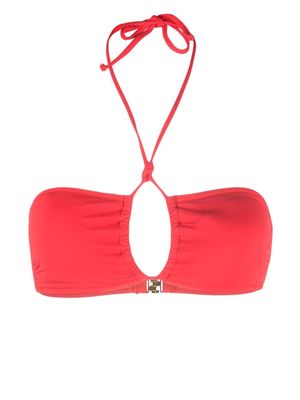 Moschino halterneck bikini top - Red