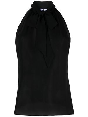 Moschino halterneck sleeveless silk top - Black