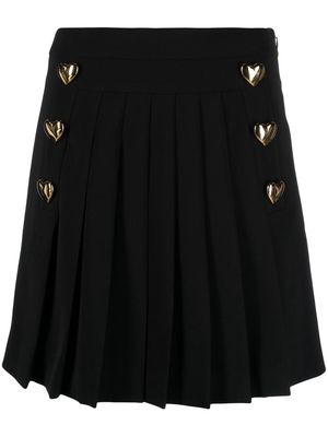 Moschino heart-button A-line skirt - Black
