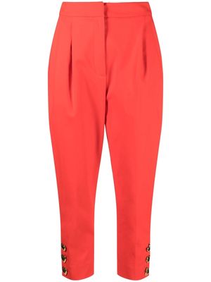 Moschino heart-button detail trousers - Red