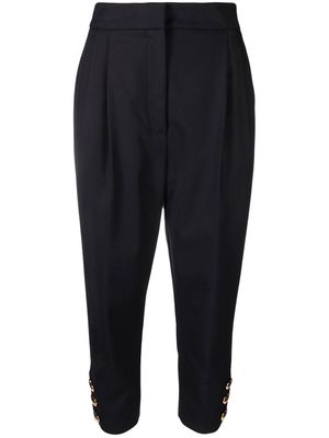 Moschino heart-button tapered trousers - Black