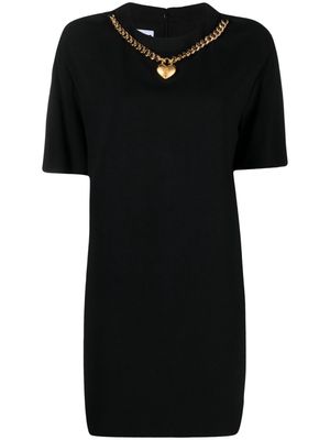 Moschino heart-charm crepe minidress - Black