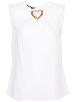 Moschino heart cut-out sleeveless blouse - White