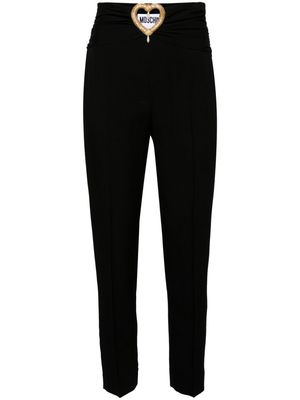 Moschino heart cut-out tailored trousers - Black