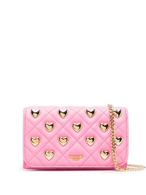 Moschino heart-detail matelassé bag - Pink