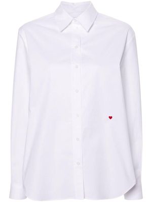 Moschino heart-embroidered poplin shirt - White