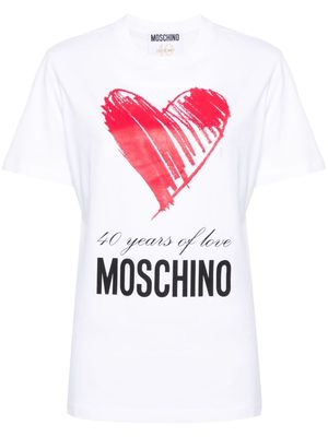 Moschino heart-motif organic-cotton T-shirt - White