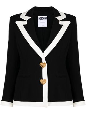 Moschino heart-motif single-breasted blazer - Black