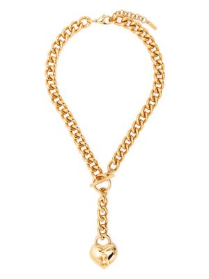 Moschino heart-pendant chain-link necklace - Gold