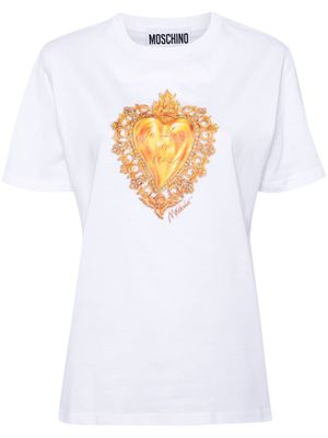 Moschino heart-print cotton T-shirt - White