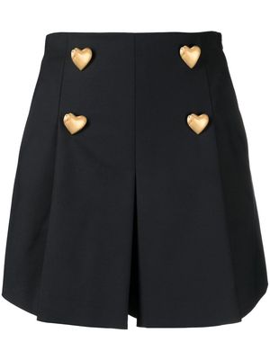 Moschino heart-shaped button detail shorts - Black