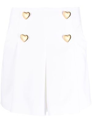 Moschino heart-shaped button detail shorts - White