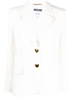 Moschino heart-shaped buttons blazer - White