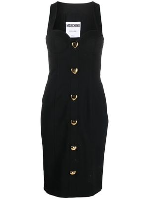 Moschino heart-shaped buttons bodycon dress - Black