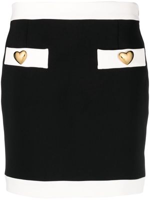 Moschino heart-shaped-buttons mini skirt - Black