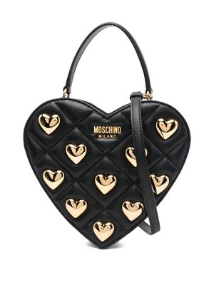 Moschino heart-stud diamond-quilt bag - Black
