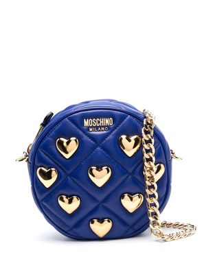 Moschino heart-stud diamond-quilt bag - Blue