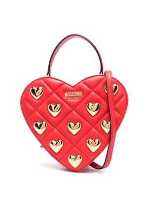 Moschino heart-stud diamond-quilt bag - Red