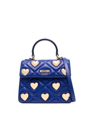 Moschino heart-stud quilted tote bag - Blue