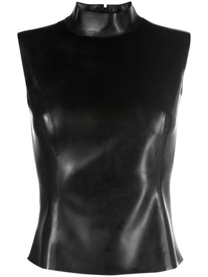 Moschino high-shine sleeveless latex top - Black