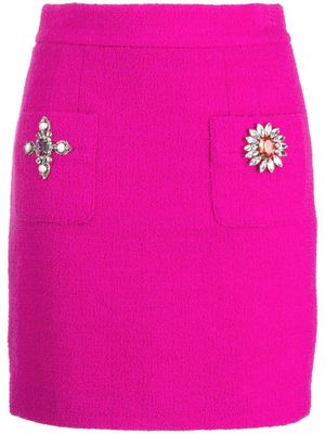 Moschino high-waisted crystal-embellished miniskirt - Pink