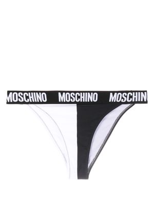 Moschino high-waisted logo-print bikini bottom - Black