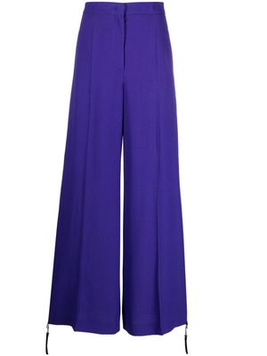 Moschino high-waisted pressed-crease wide-leg trousers - Purple