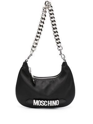 Moschino Hobo logo-lettering shoulder bag - Black