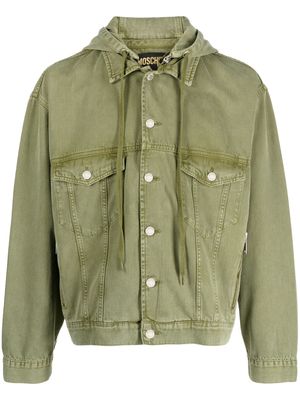 Moschino hooded denim jacket - Green