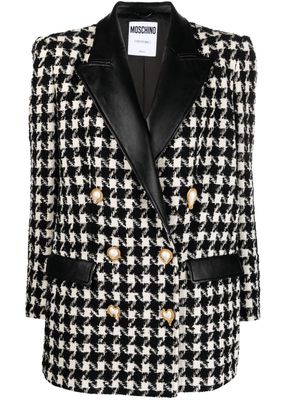 Moschino houndstooth-pattern double-breasted jacket - Black
