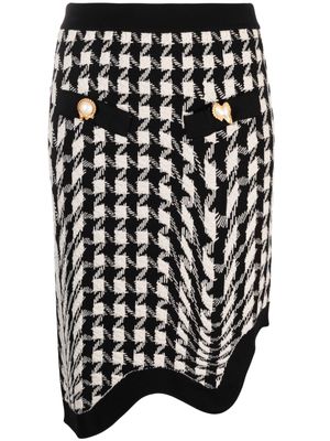 Moschino houndstooth virgin wool skirt - Black