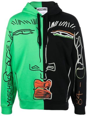 Moschino illustration-print colour-block hoodie - Black
