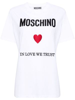 Moschino In Love We Trust cotton T-shirt - White