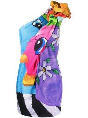 Moschino Inflatable Animals one-shoulder dress - Blue