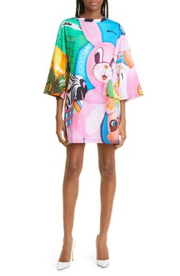 Moschino Inflatable Animals Oversize T-Shirt Dress in Fantasy Print Only One Colour