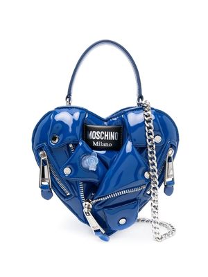 Moschino inflatable biker-heart crossbody bag - Blue