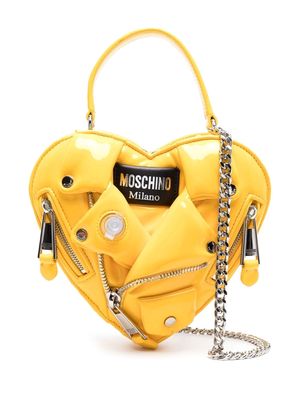 Moschino inflatable biker-heart crossbody bag - Yellow