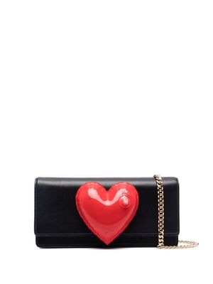 Moschino insufflated-heart clutch bag - Black