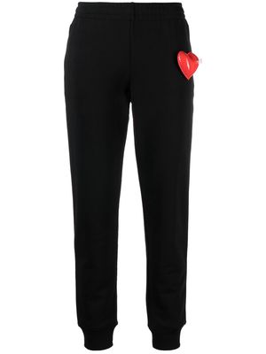 Moschino insufflated-heart detail trousers - Black