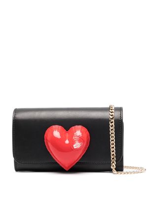 Moschino insuflated-heart foldover wallet - Black