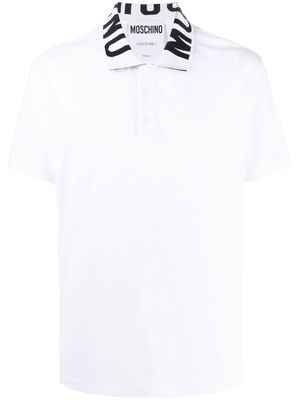 Moschino intarsia-knit logo polo shirt - White