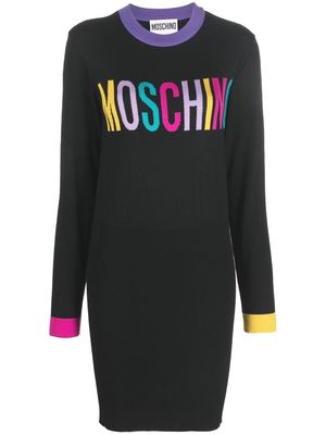 Moschino intarsia logo-knit jumper dress - Black