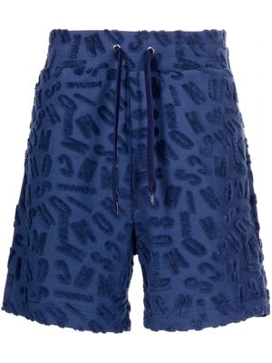 Moschino jacquard-monogram drawstring shorts - Blue