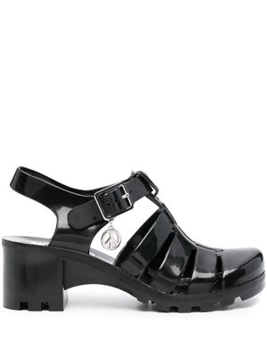 MOSCHINO JEANS 55mm peace-pendant caged sandals - Black