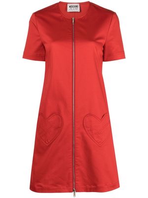 MOSCHINO JEANS A-line heart-patch minidress - Red